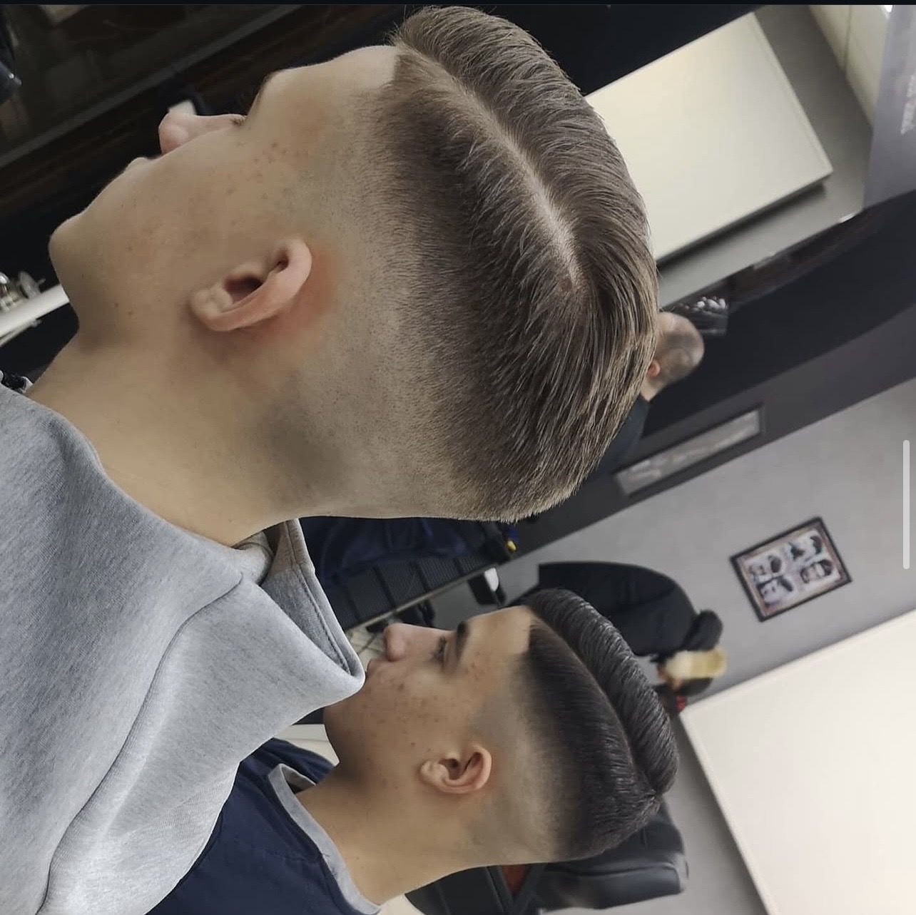 Detaljbild på fade och side part